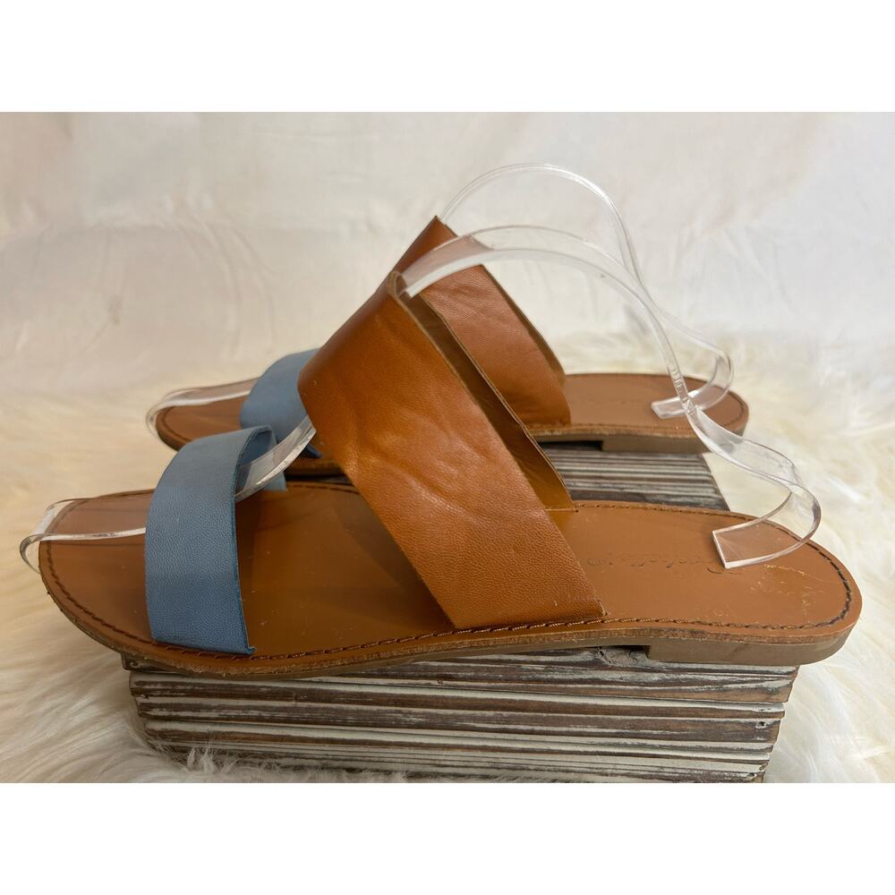 Women's Size 10 Sandals Breckelle's Blue Brown Straps GUC